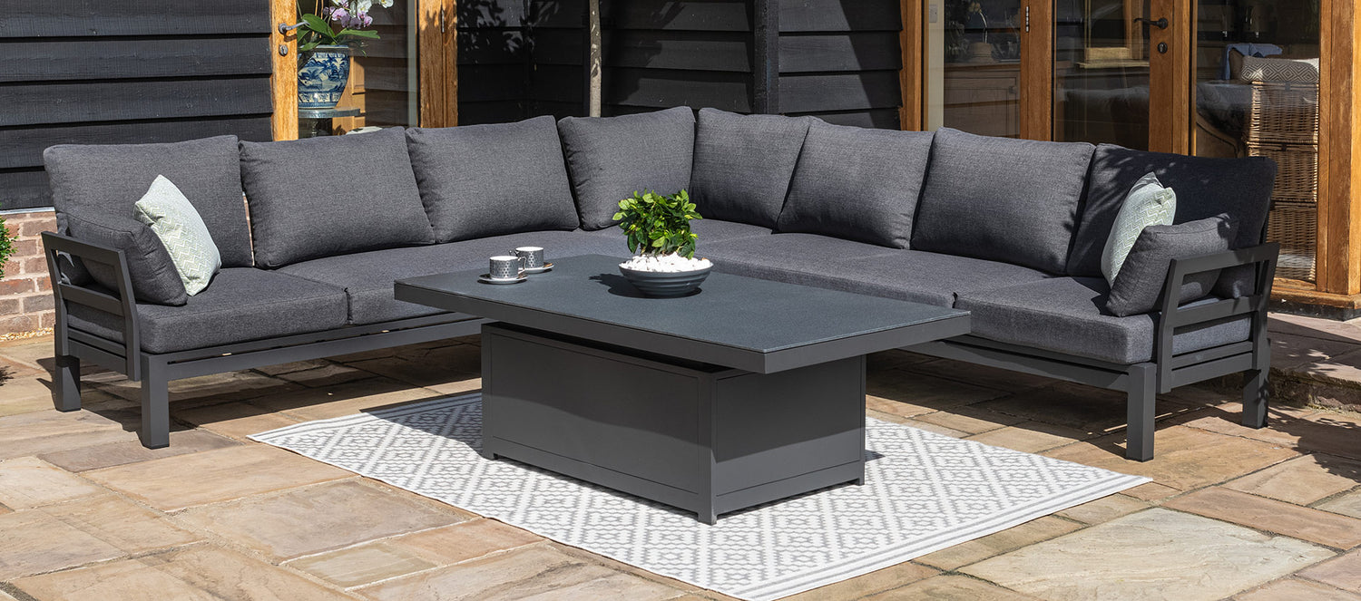 Maze Rattan Oslo Large Corner Group With Rising Table From Another View-Better Bed Company 