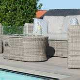 Maze Oxford 2 Seat Sofa Set With Fire Pit Coffee Table