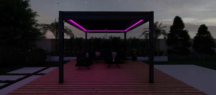 Maze Como 4m x 4m Pergola With 4 Drop Sides And LED Lighting