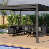 Maze Como 4m x 4m Pergola With 4 Drop Sides And LED Lighting