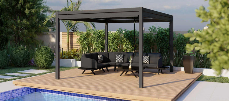 Maze Como 4m x 4m Pergola With 4 Drop Sides And LED Lighting
