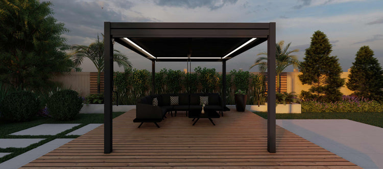 Maze Como 4m x 4m Pergola With 4 Drop Sides And LED Lighting