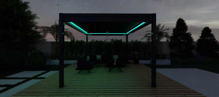 Maze Como 4m x 4m Pergola With 4 Drop Sides And LED Lighting