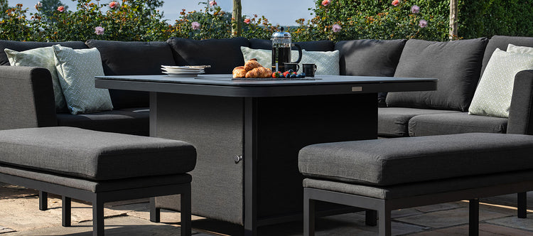 Maze Pulse Deluxe Square Corner Dining Set With Fire Pit