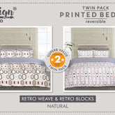 Design Studio Twin Pack Retro Weave/Blocks Duvet Set-Better Bed Company 