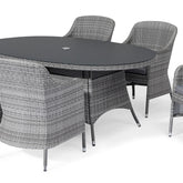 Maze Santorini 6 Seat Oval Rattan Dining Set