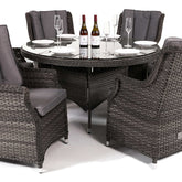 Maze Victoria 6 Seat Round Rattan Dining Set
