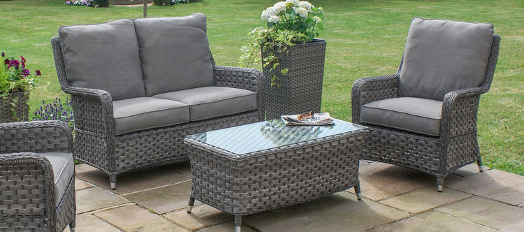 Maze Victoria High Back 2 Seat Rattan Sofa Set