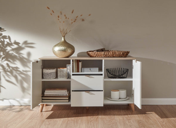 GFW Alma Large Sideboard Doors Open-Better Bed Company 
