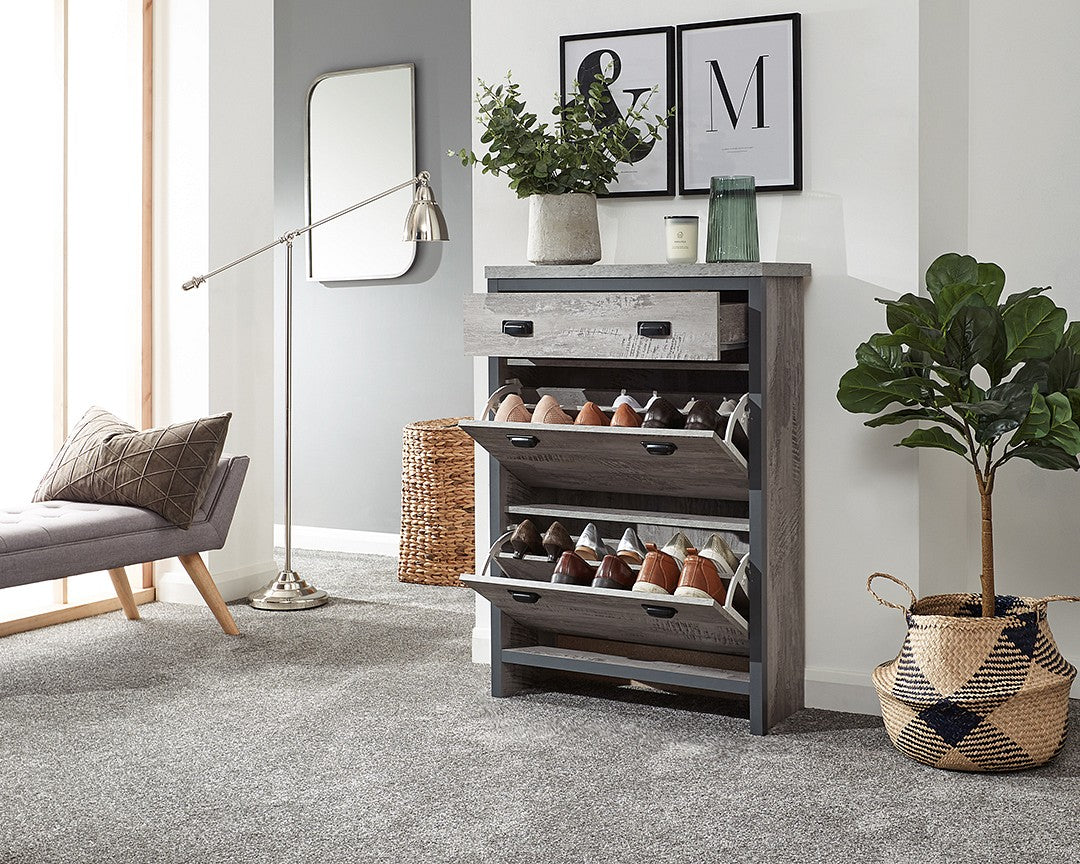 GFW Boston 2 Tier 1 Drawer Shoe Cabinet