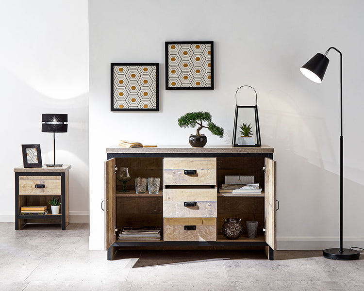 GFW Boston 2 Door 3 Drawer Sideboard