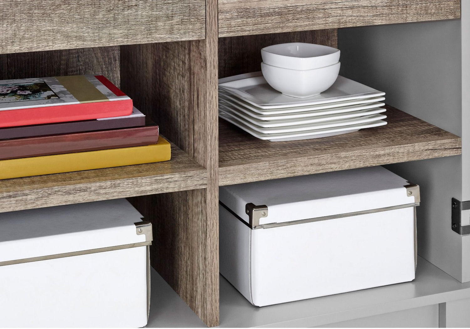 Dorel Home Carver 64” Storage Cabinet Inside View From Other Angle-Better Bed Company