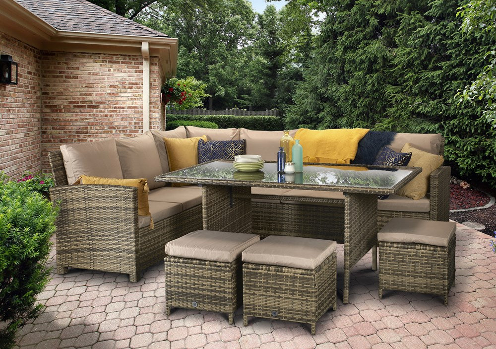 Signature Weave Charlotte Corner Dining Brown-Better Bed Company 