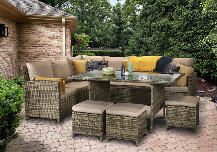 Signature Weave Charlotte Corner Dining Brown-Better Bed Company 