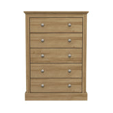 LPD Furniture Devon Oak 5 Draw Chest