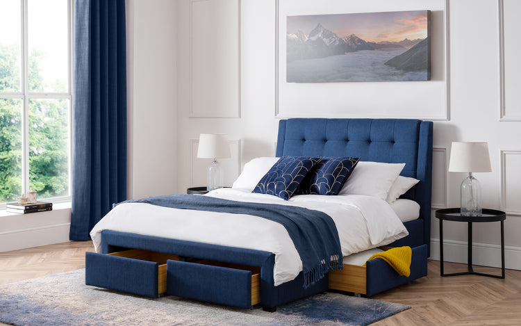 Julian Bowen Fullerton 4 Drawer Blue Bed