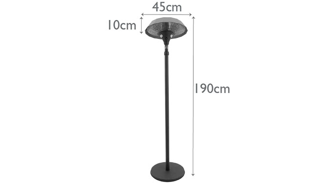 Maze 2100W Helio Freestanding Electric Patio Heater