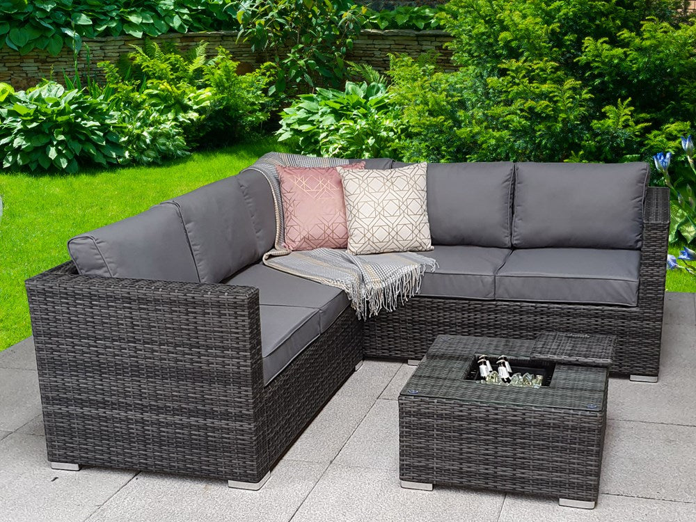 Signature Weave Georgia Corner Sofa With Ice Bucket Set