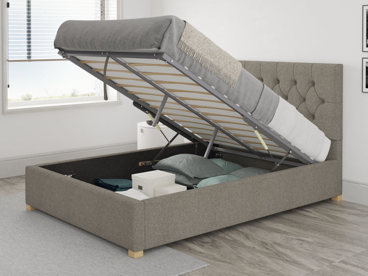 Better Finchen Warm Grey Ottoman Bed