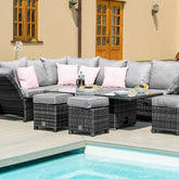 Maze Rattan Henley Corner Dining Set With Rising Table