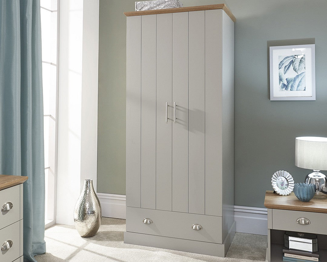 GFW Kendal 2 Door 1 Drawer Wardrobe