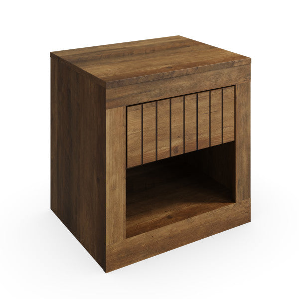 GFW Cartmel Lamp Table Knotty Oak From Side-Better Bed Company