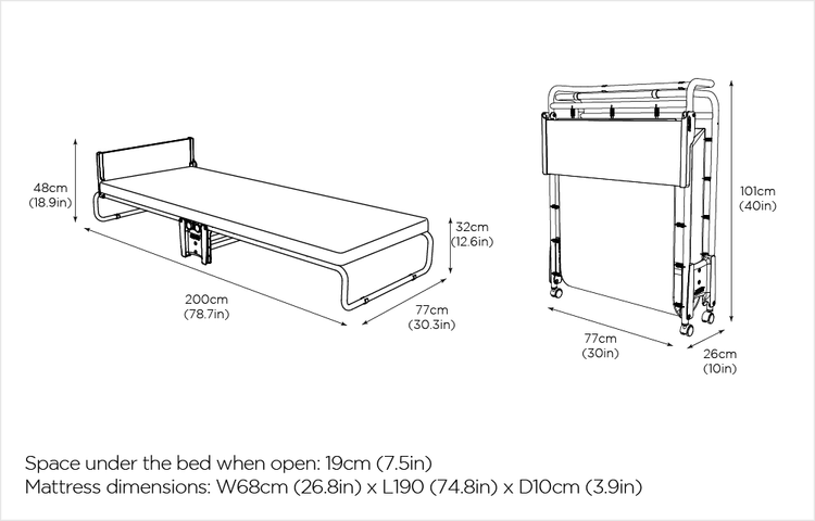 Jay-Be Revolution Folding Bed with Rebound e-Fibre Mattress