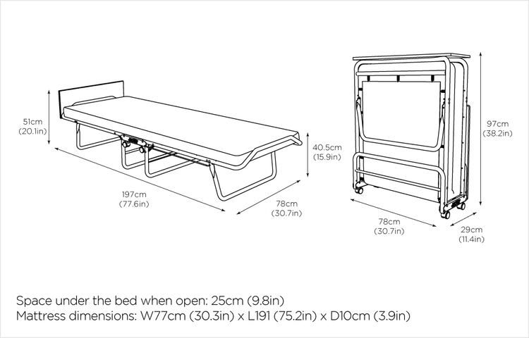 Jay-Be Supreme Automatic Folding Bed with Micro e-Pocket Sprung Mattress