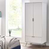 Julian Bowen Murano 2 Door 1 Drawer Wardrobe - Matte White-Better Bed Company 