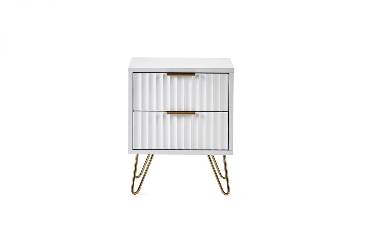 Julian Bowen Murano 2 Drawer Bedside - Matte White-Better Bed Company
