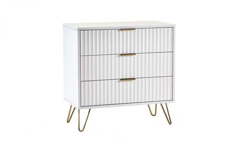 Julian Bowen Murano 3 Drawer Chest - Matte White