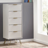 Julian Bowen Murano 5 Drawer Tallboy - Matte White-Better Bed Company