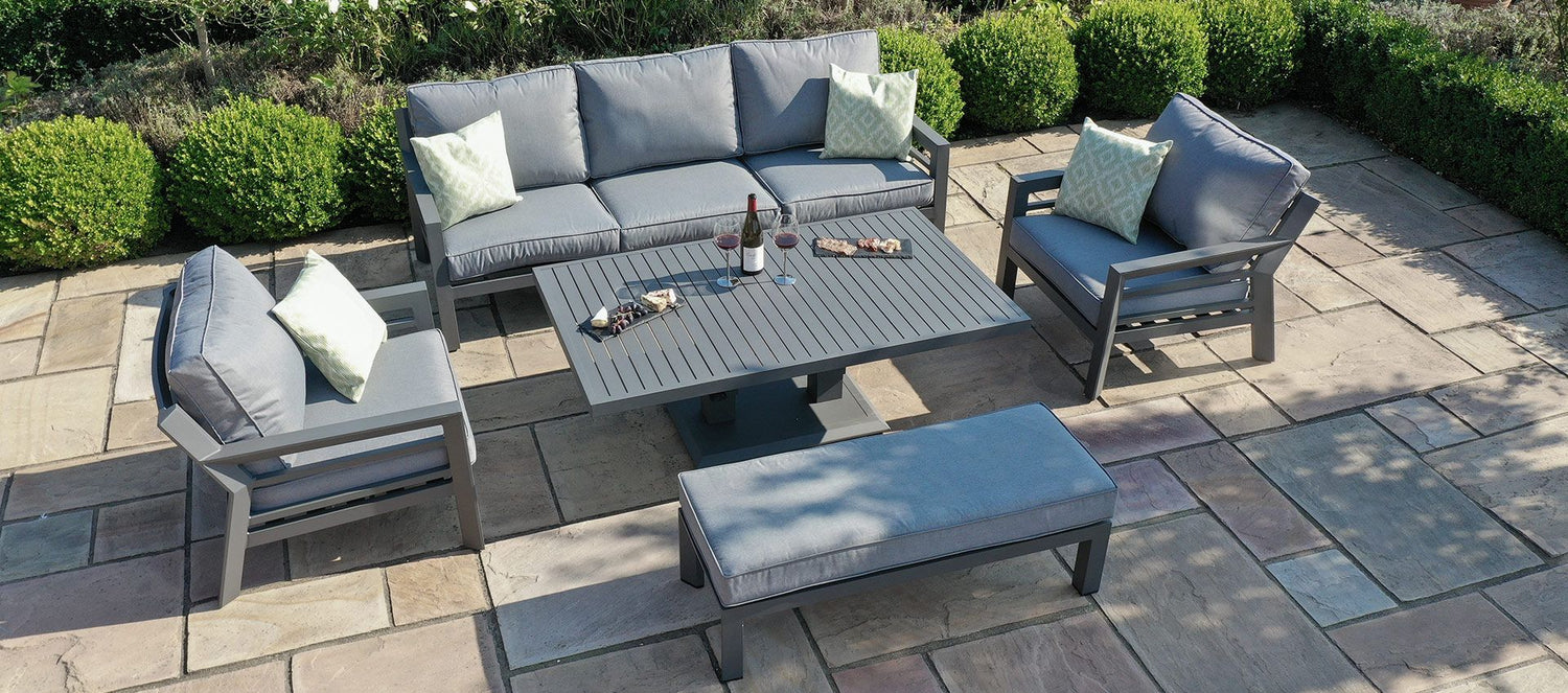 Maze Rattan New York 3 Seat Sofa Set With Rising Table