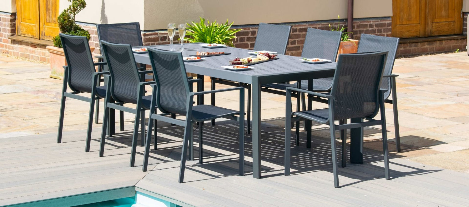 Maze Rattan New York 8 Seat Rectangular Dining Set