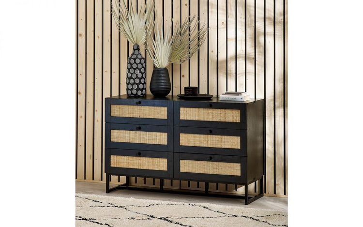 Julian Bowen Padstow 6 Drawer Chest - Black
