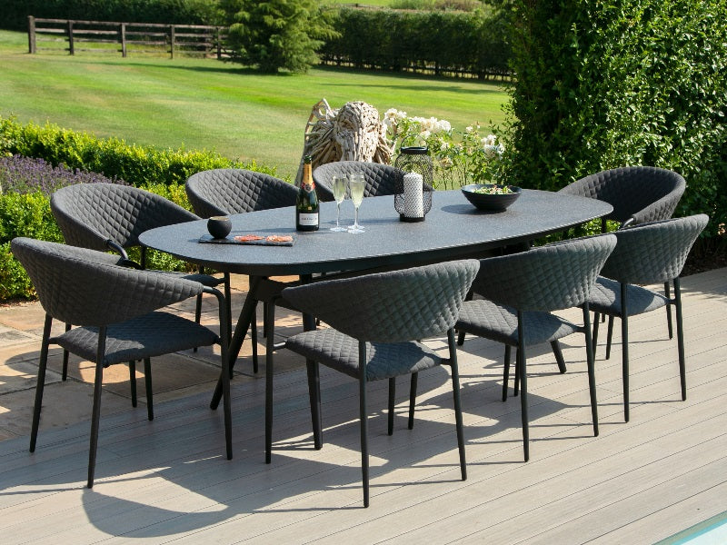 Maze Rattan Pebble 8 Seat Oval Dining Set