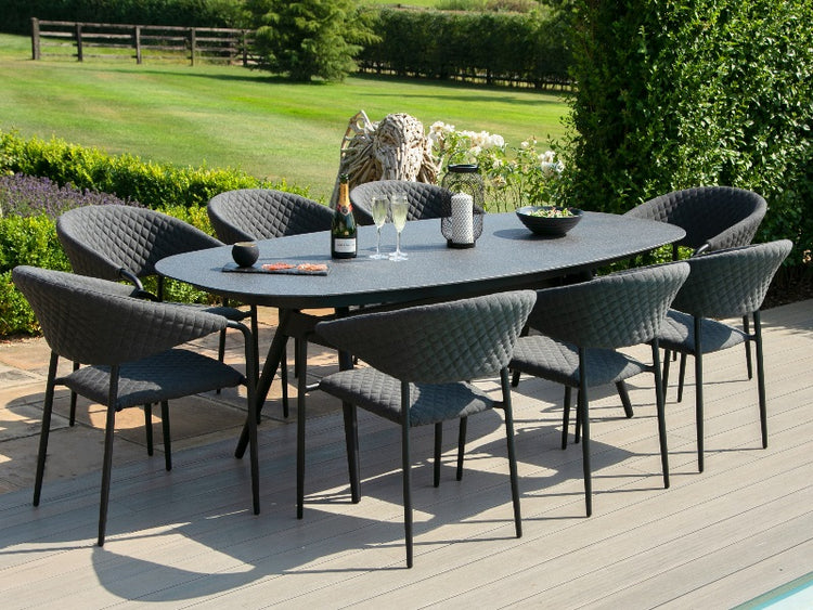 Maze Rattan Pebble 8 Seat Oval Dining Set
