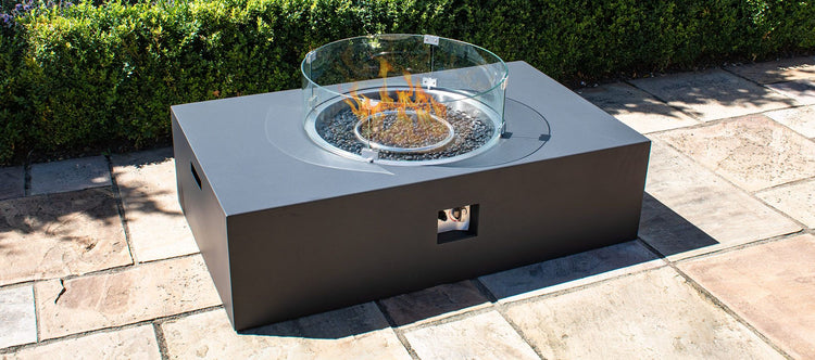 Maze Rattan Rectangular Gas Fire Pit