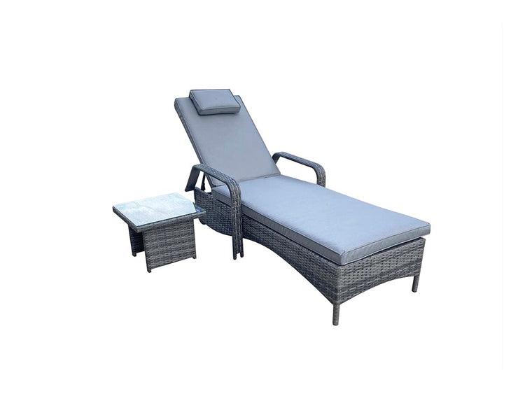 Signature Weave Savannah Sunbed With Drinks Table