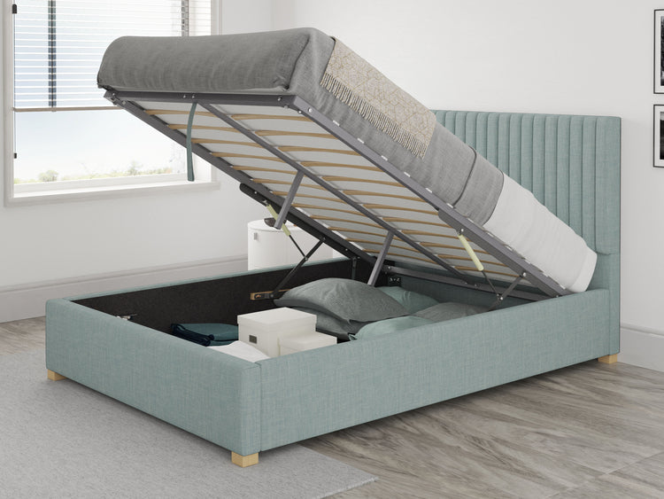 Better Glossop Malham Weave Blue Ottoman Bed