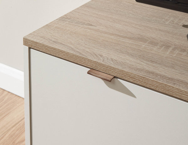 GFW Alma Small TV Unit Oak Top Close Up-Better Bed Company 