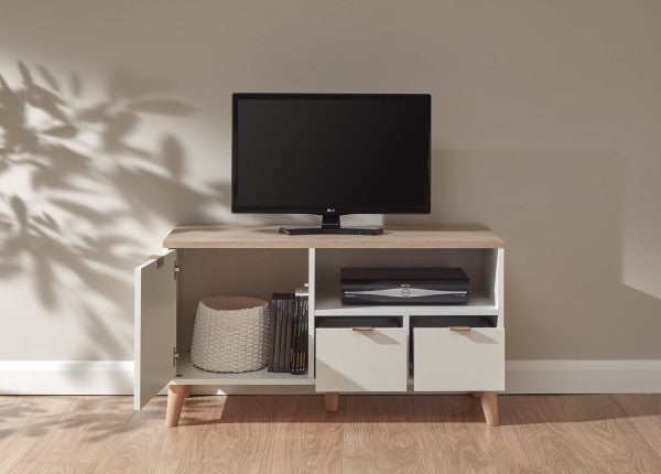 GFW Alma Small TV Unit Door Open-Better Bed Company 
